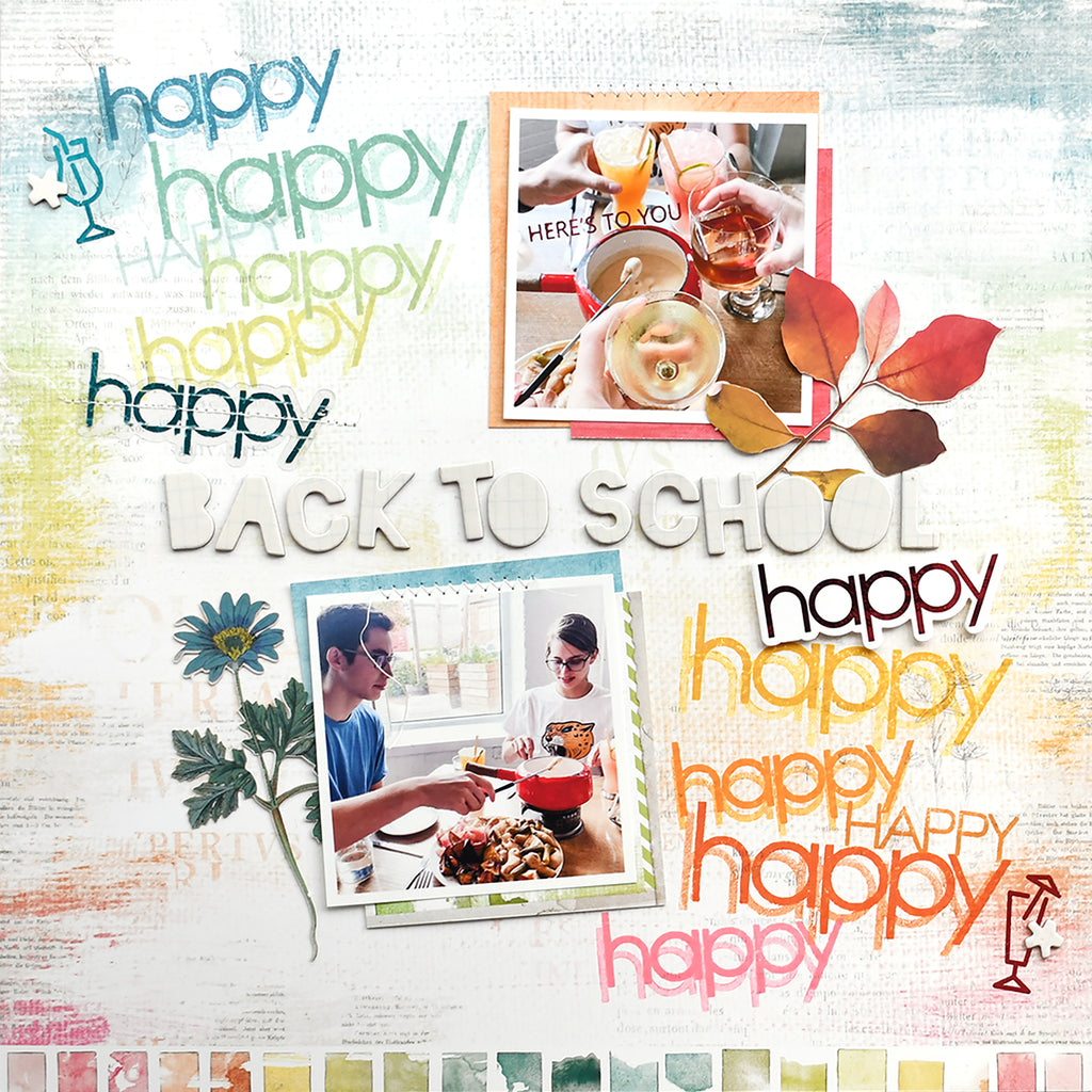 Back To School Layout with NEW Deco Foil Adhesive Transfers