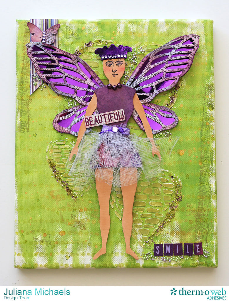 Purple Fairy Mixed Media Canvas with DecoFoil