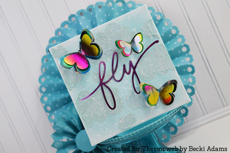 Deco Foil Butterfly Mixed Media Canvas
