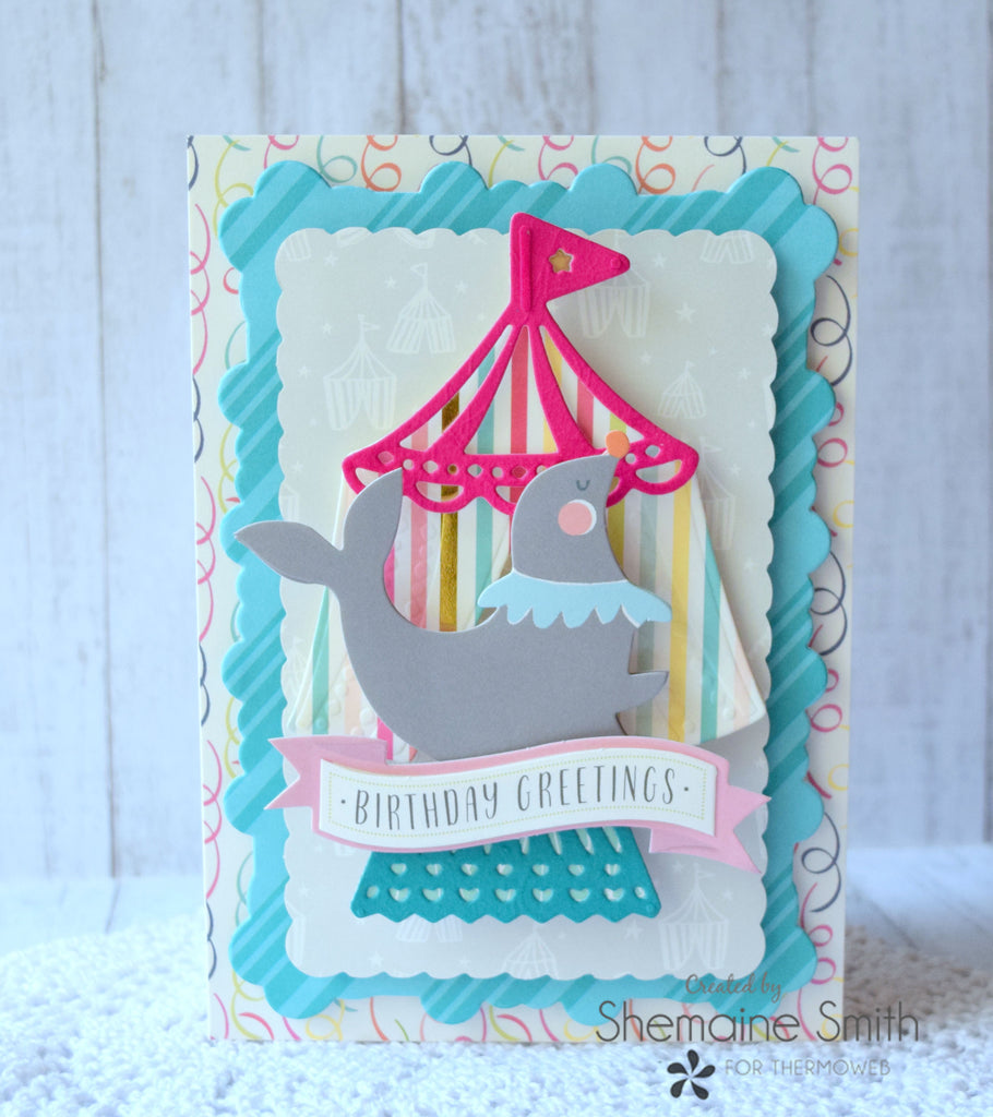 Big Top Circus Flock Birthday Card Greetings