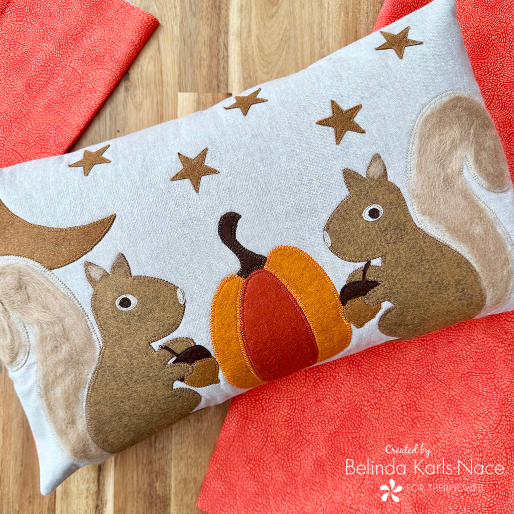 Harvest Squirrel Pillow featuring Benzie Design Felt