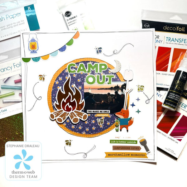 Camp Out Scrapbook Page with Deco Foil