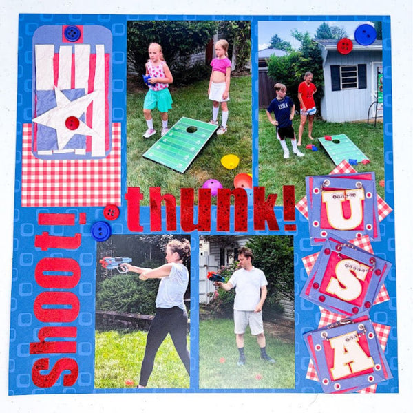 Shoot! Thunk! Swish! Plop! Scrapbook Page