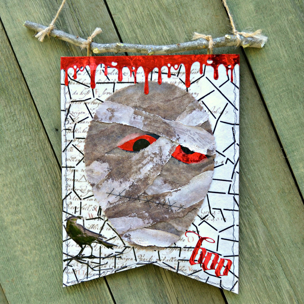 Boo Mummy Banner With Mixed Media Sheets And Deco Foil