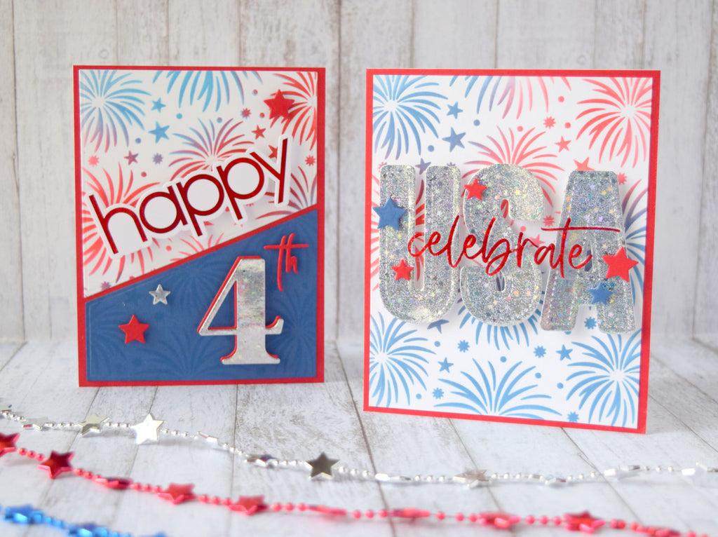 Patriotic Cards with Adhesive transfers and Deco Foil