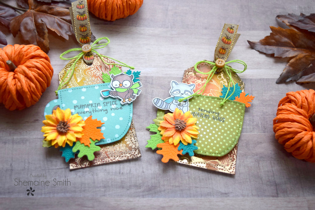 Pumpkin Spice Gift Tags with Deco Foil Flock and Toner Card Fronts