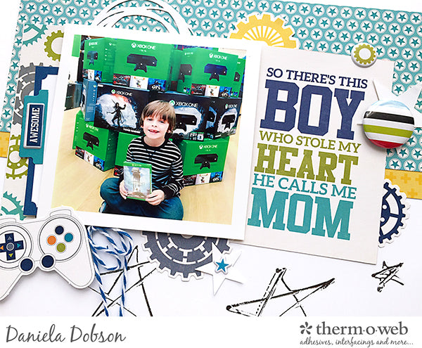 He Calls Me Mom Jillibean Soup Deco Foil Scrapbook Page