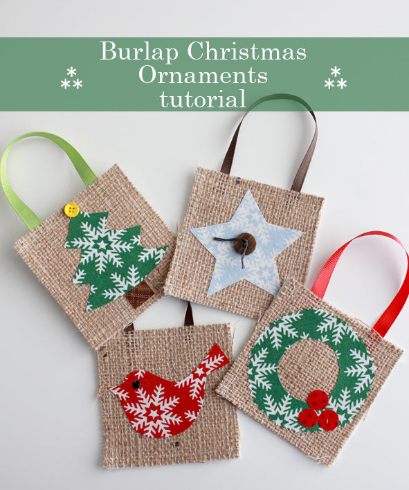 Burlap HeatnBond Holiday Ornament Tutorial