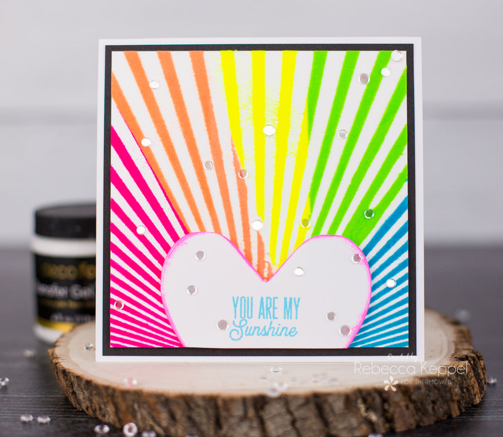 Rainbow Cards with Deco Foil Flock
