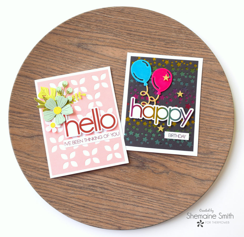 New Deco Foil Toner Card Front & Dies Happy Hello Cards