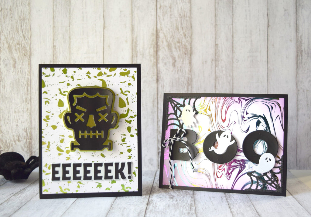 Toner card front and foiled Halloween Cards