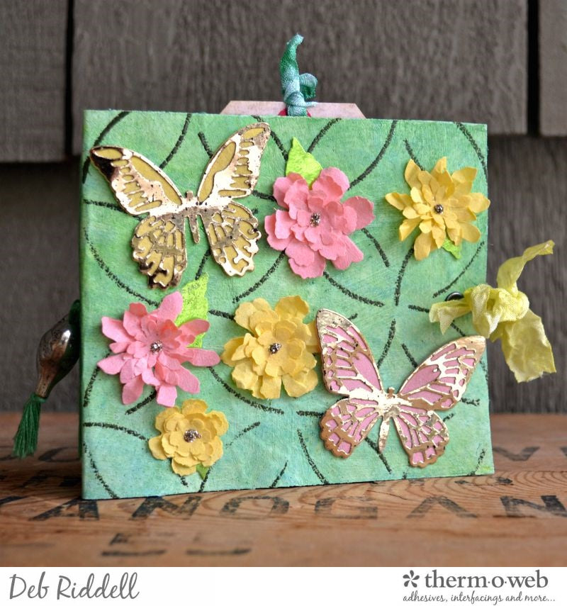 Celebrate Spring Mini Album With Mixed Media Sheets and Deco Foil Designer Stencils