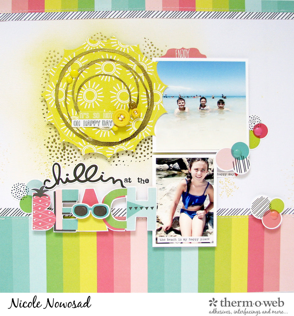 Summer Fun Layout with Deco Foil Transfer Gel