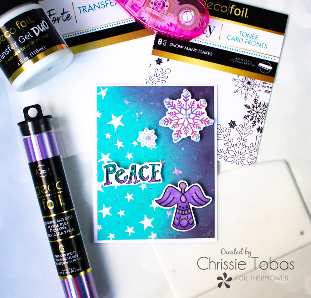 Colorful Angel Holiday Card with Deco Foil