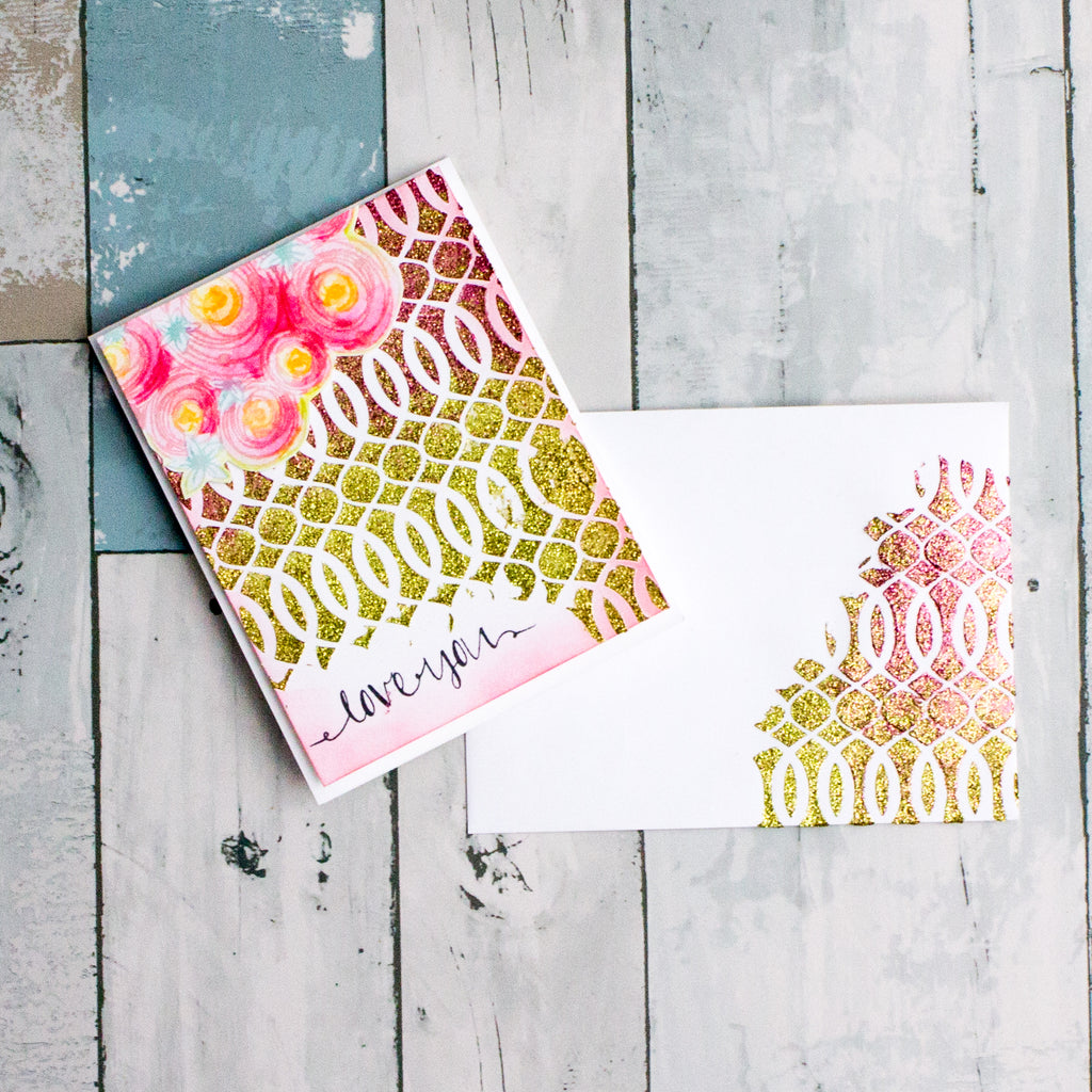 Valentine's Day Card + Envelope Using Glitz Glitter Gel!