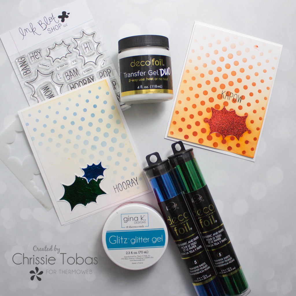 KAPOW! Cards with Punch featuring Deco Foil and Ink Blot Shop!