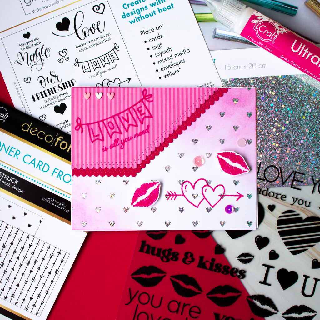 Love Is All You Need! Valentine Card with Fancy Foils