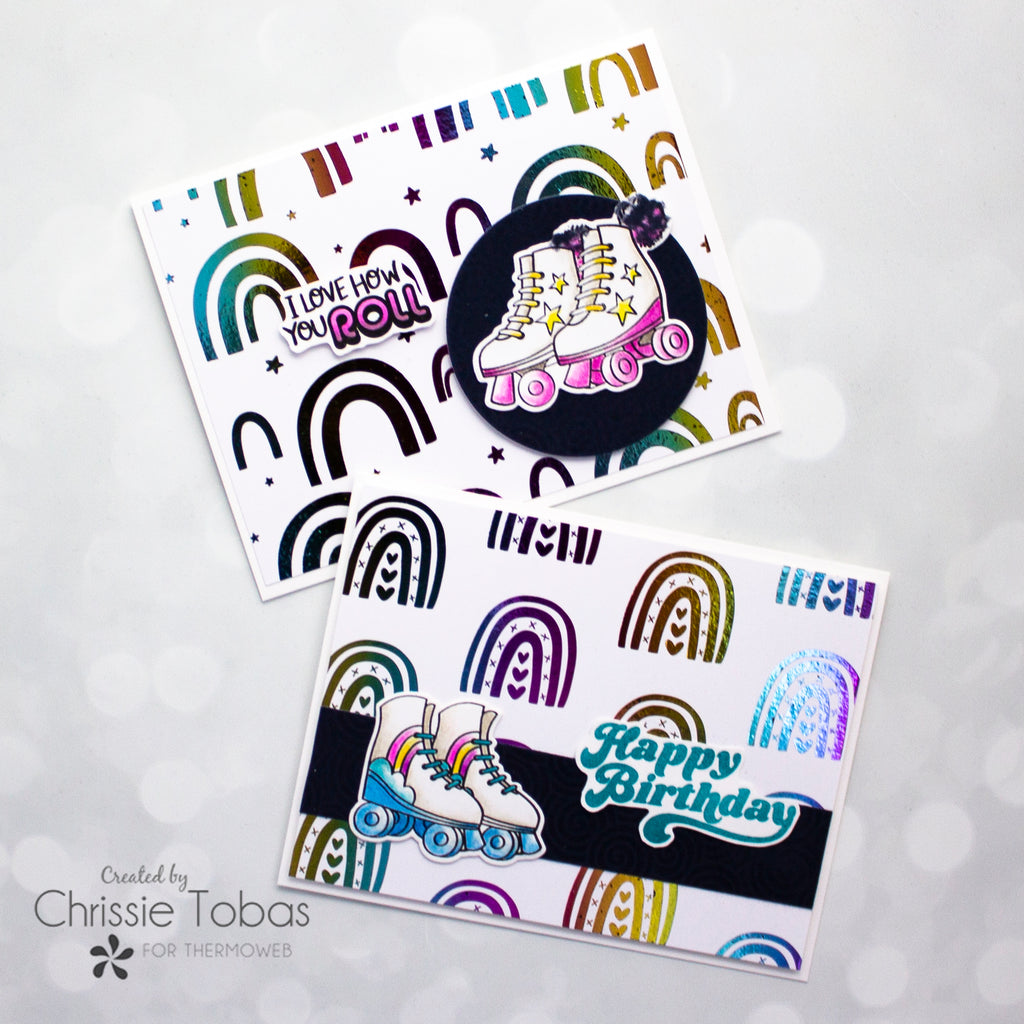 Retro 80's Style Cards with Mystic Rainbow Deco Foil and New Toner Card Fronts!!!!