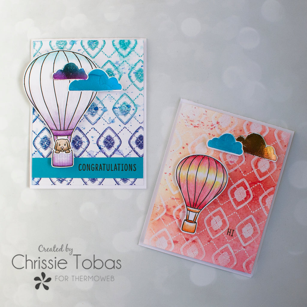 Hot Air Balloon Friendship Cards with Rainbow Deco Foil and Simon Hurley Lunar Paste