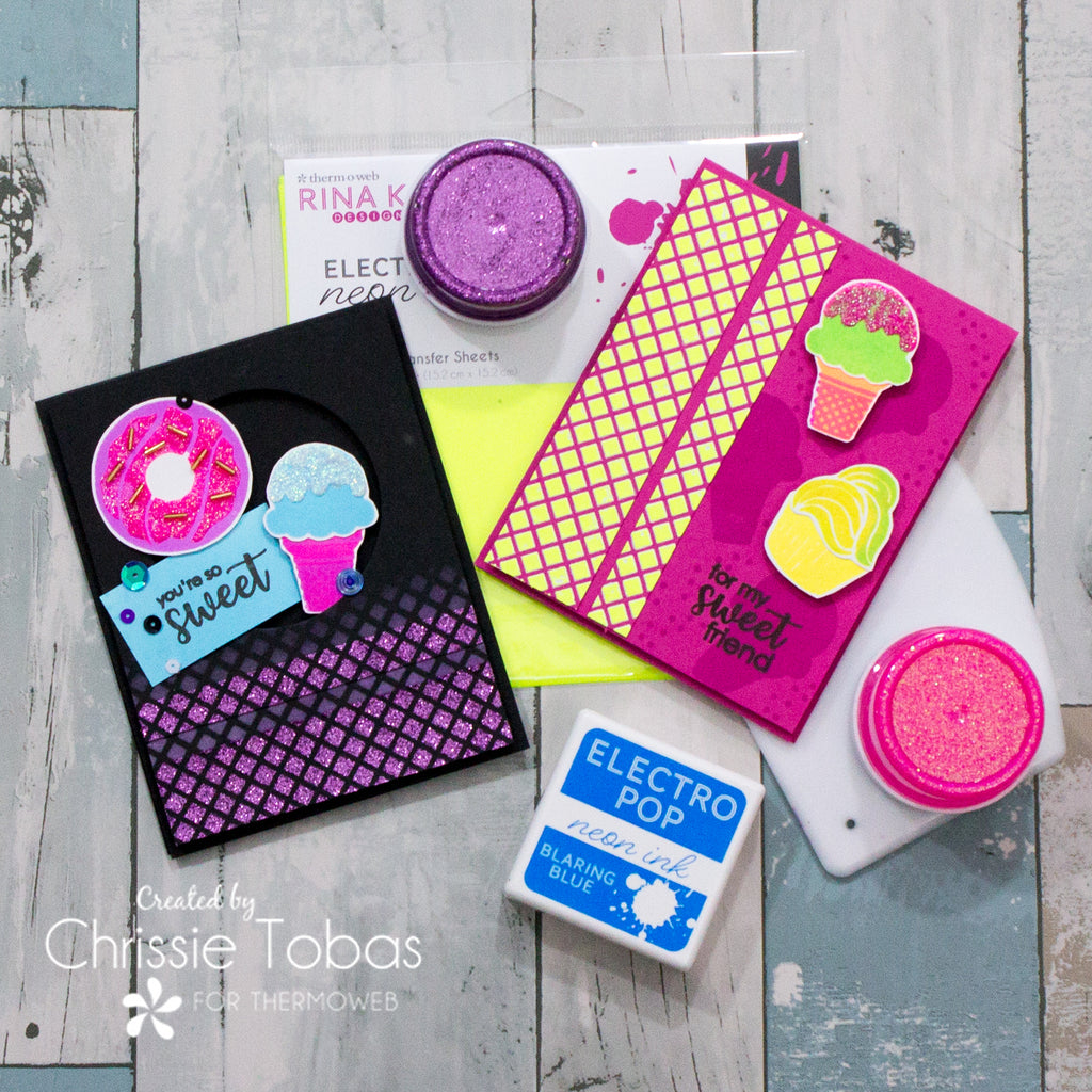 New Gina K. Designs Glitz Glitter Gels and Unity Stamps Card Fronts
