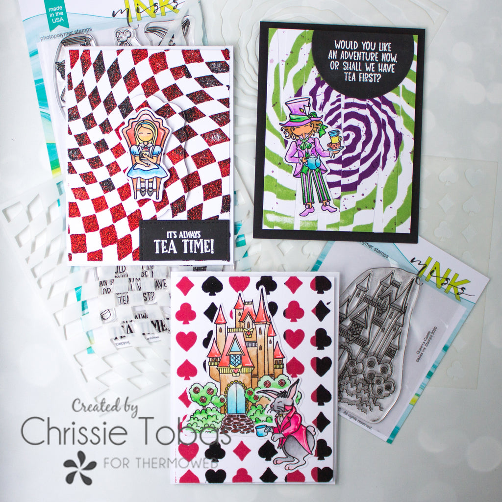 Down the Rabbit Hole Card Trio with Miss Ink and Deco Foil Flock