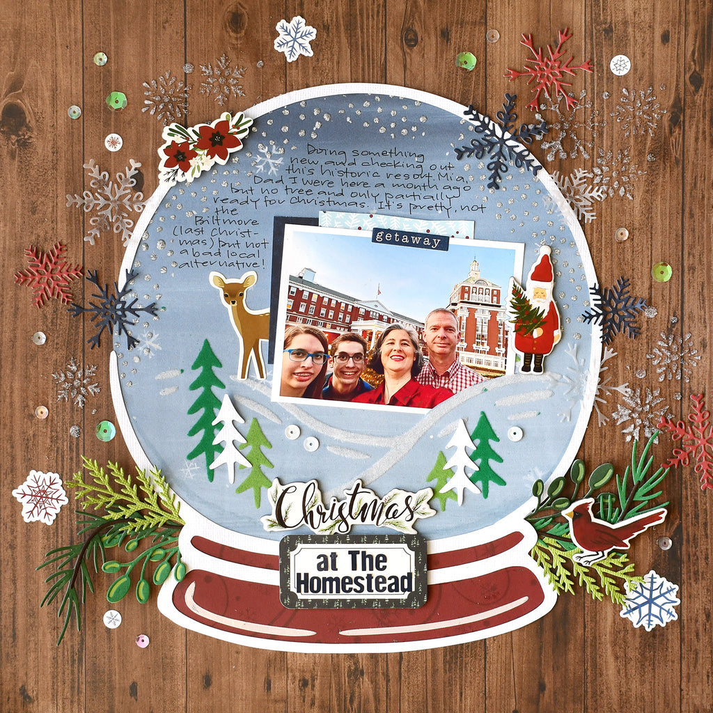 Snow Globe Scrapbook Layout with Deco Foil Metallix