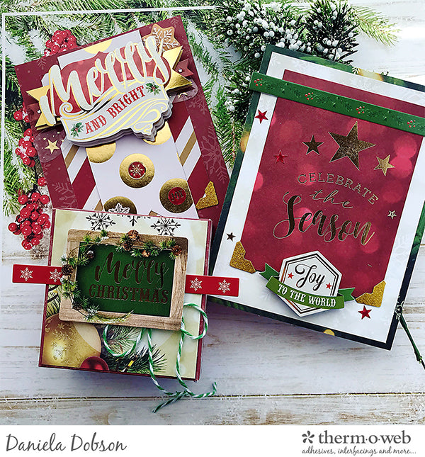Paper House Holiday Cards and Gift Box with Therm O Web