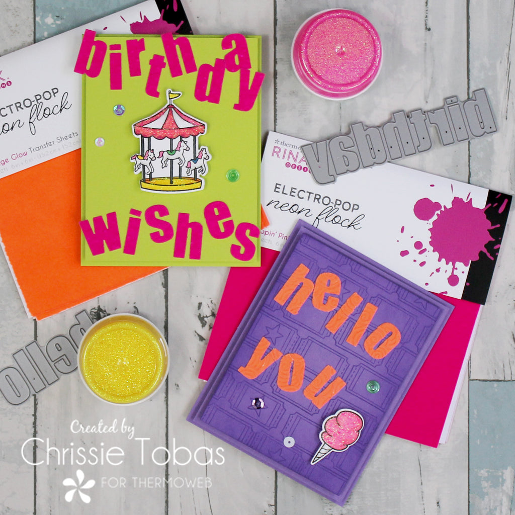 Circus Fun Cards with Rina K Designs Neon Products!