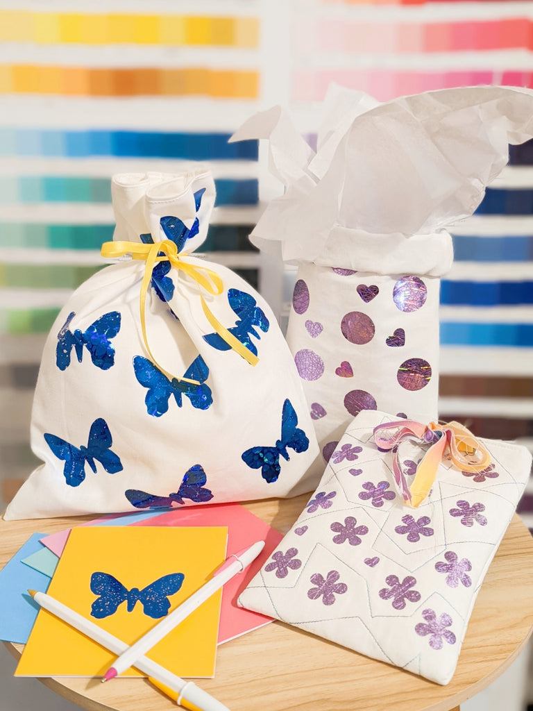 Celebrate - Reusable Fabric Gift Bags with Deco Foil Accents