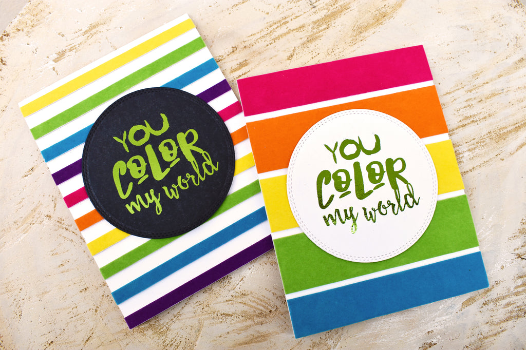 Rainbow Deco Foil Flock Card with Therm O Web