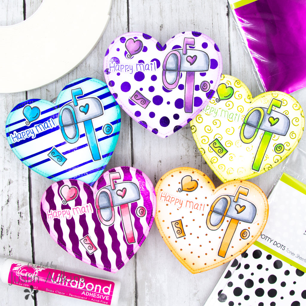 Colorful Heart Valentines with Laura Kelly Designs and Deco Foil
