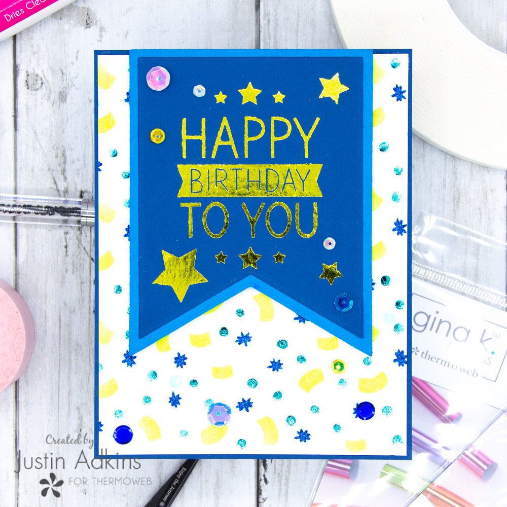 Happy Birthday Card with NEW Gina K. Designs Adhesive Transfers!