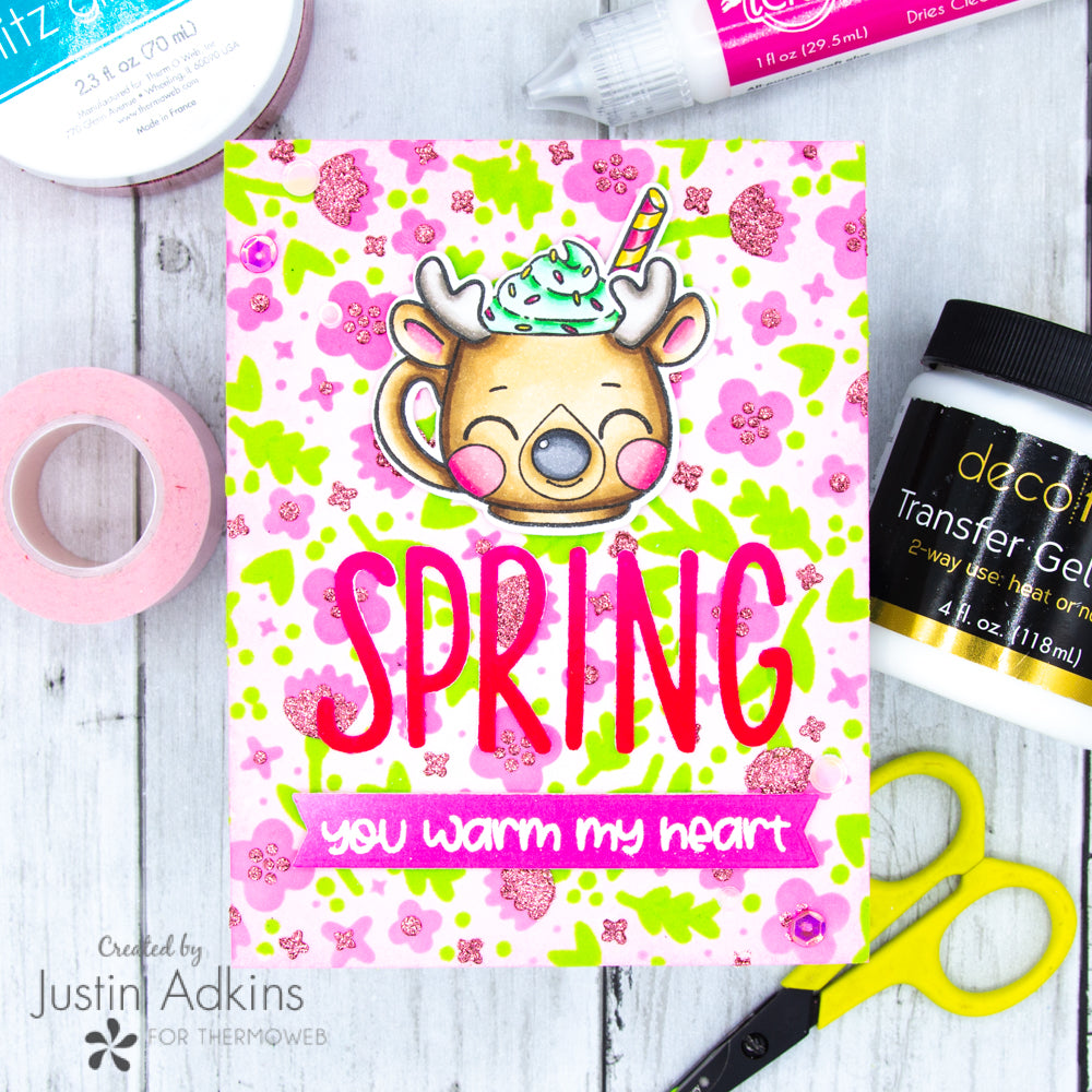 Create a Spring Card from Christmas with Deco Foil Flock