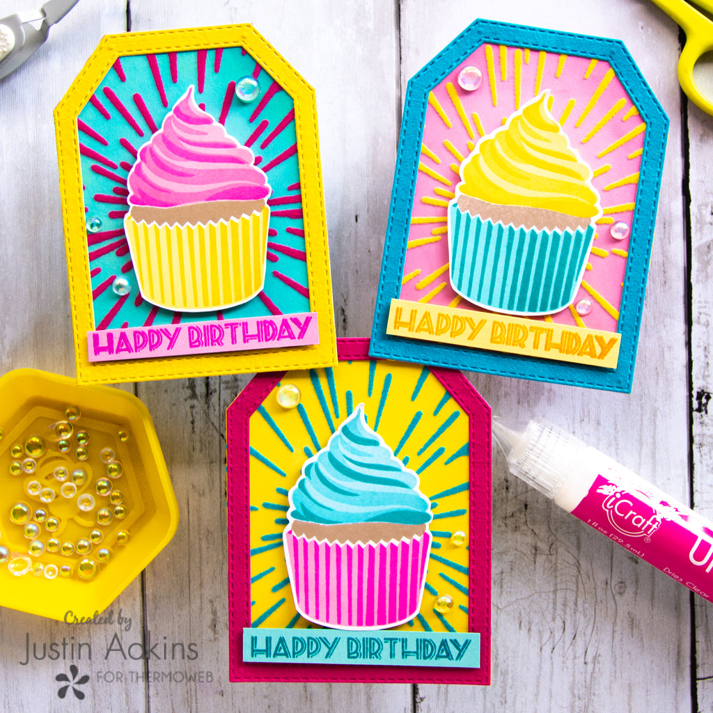 Flocked Cupcake Gift Tags with Deco Foil Flock