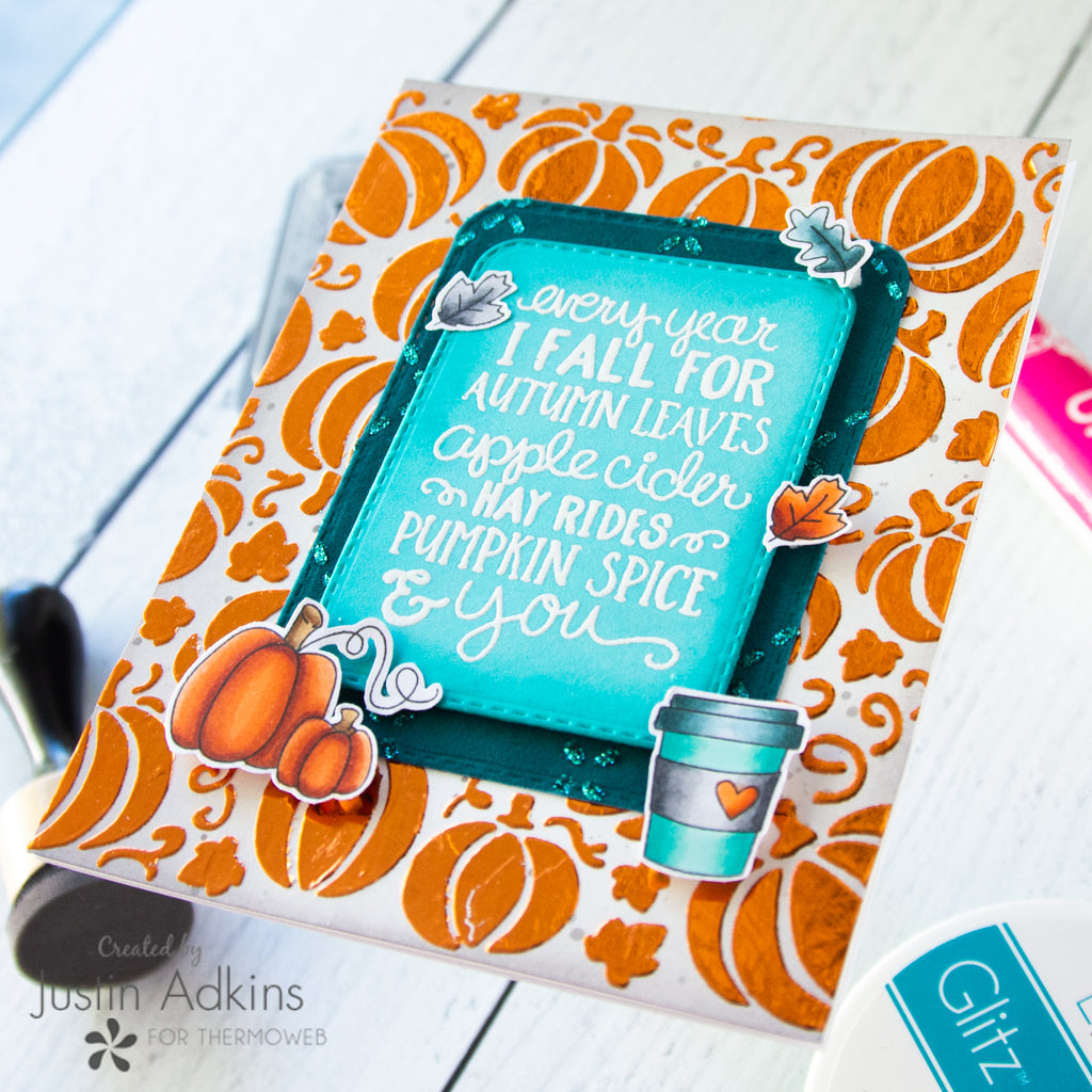 Foiled and Flocked Pumpkin Spice Greeting Card