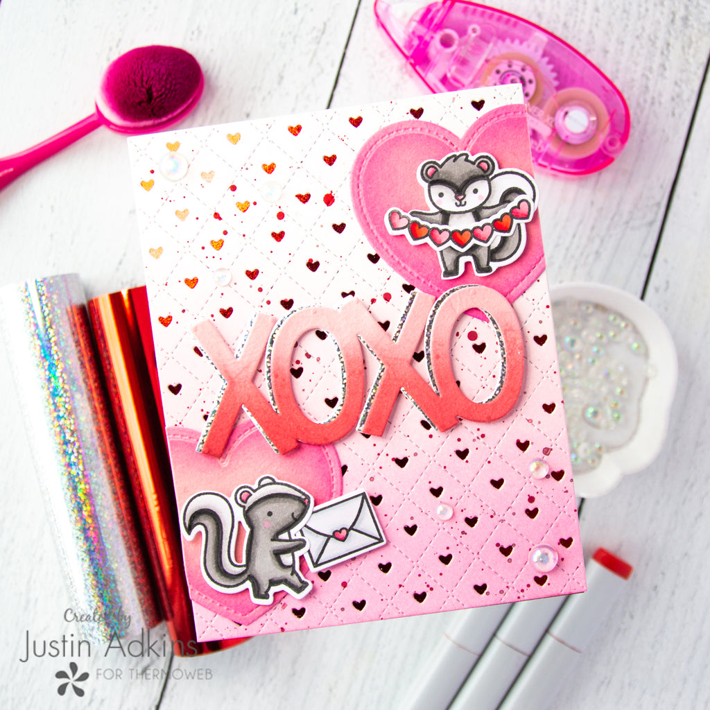 HOT Foil and Flock Valentine Heart Card - Join Our Facebook Live