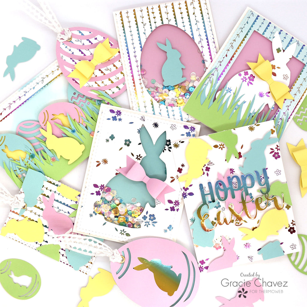 Hoppy Easter Cards and Tags with Deco Foil - Includes Free SVG Files!