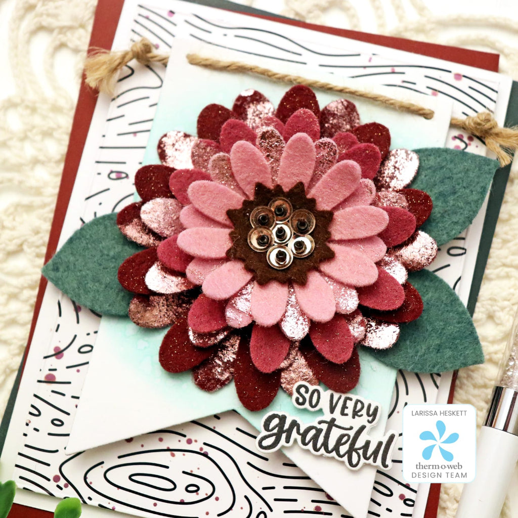 Fall Foiled Felt Flowers Card Set