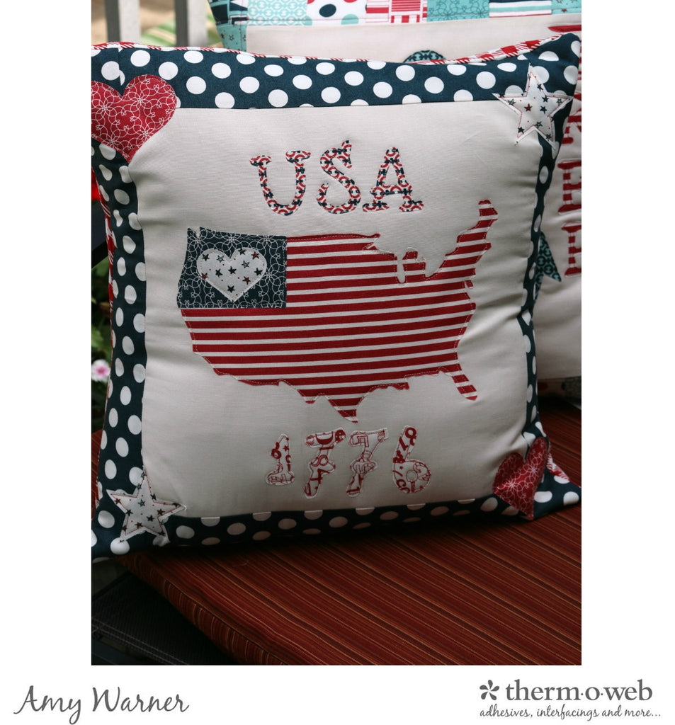 Sew a USA Patriotic Pillow with HeatnBond Lite Fusible Adhesive
