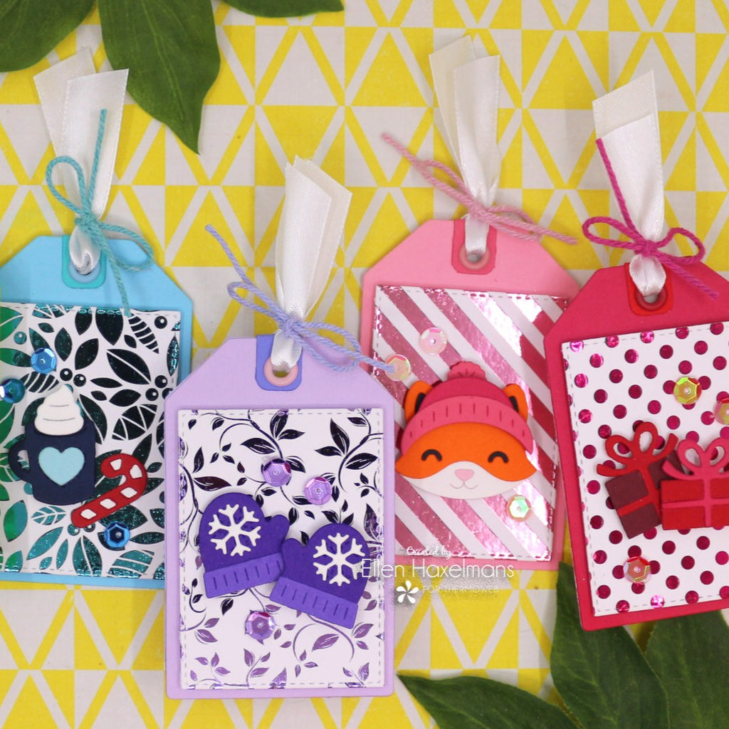 A Rainbow of Christmas Gift Tags with Toner Card Fronts