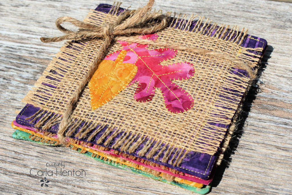 Make Fall Fabric Coasters with HeatnBond
