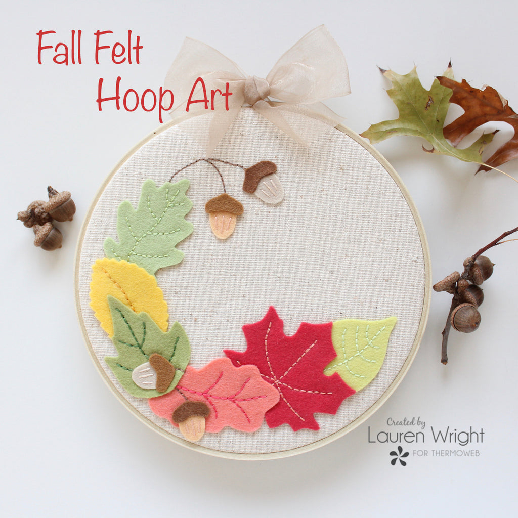 Fall Felt Hoop Art Home Decor with HeatnBond Interfacing