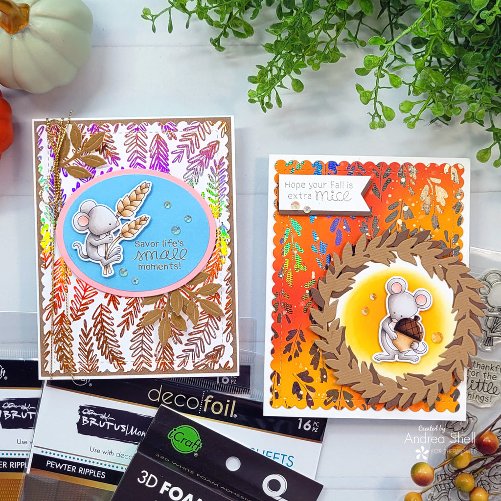 Autumn Mice Cards with Brutus Monroe Toner Card Fronts