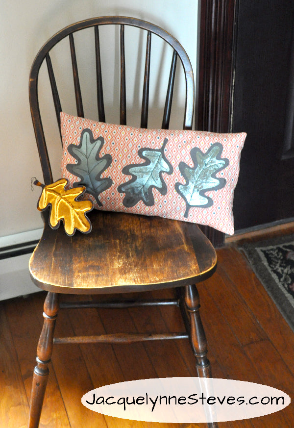 Fall Deco Foil Leaf Pillow and Ornament
