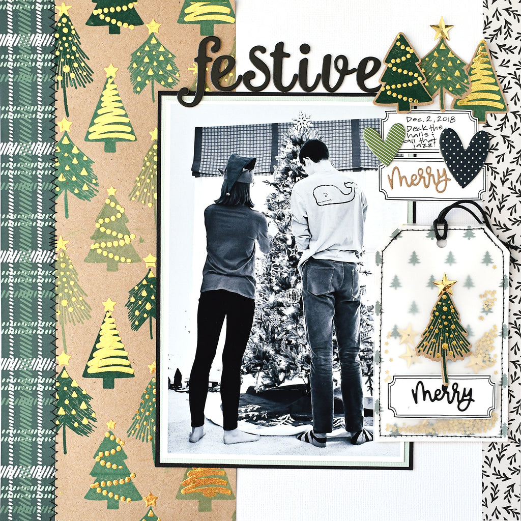 Ornamental Pine Unity Scrapbook Layout with NEW Deco Foil