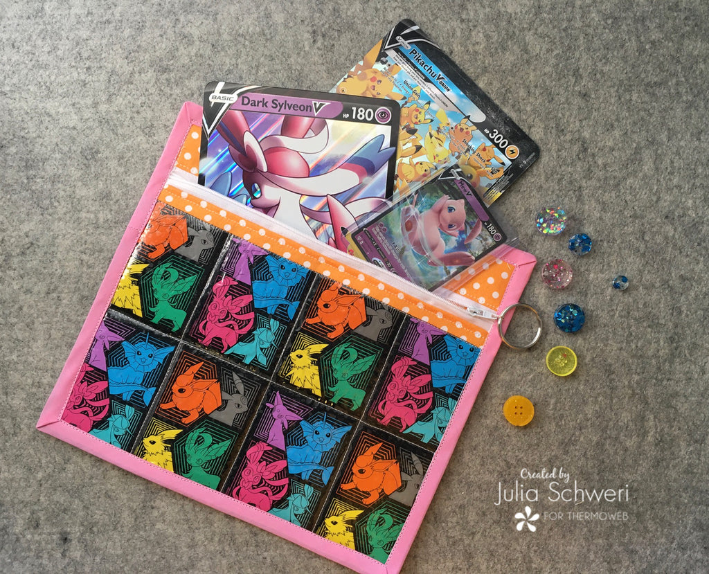 Trading Card Sleeve Zippy Pouch with Iron on Vinyl