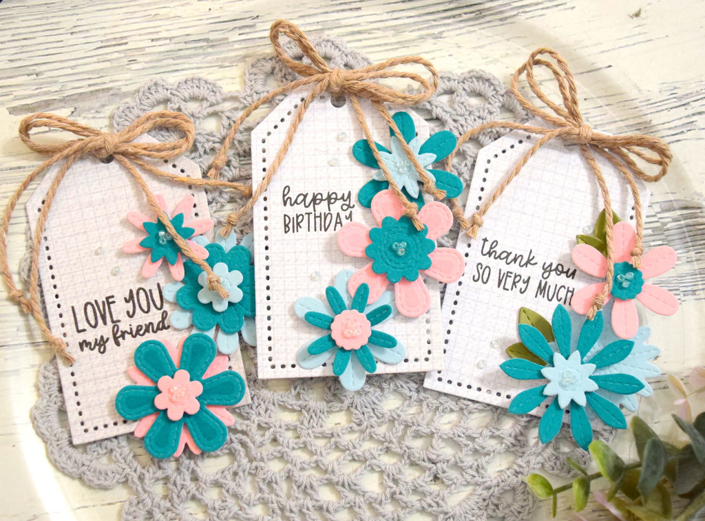 Flower Week: Gift Tags with Deco Foil Flock Flowers