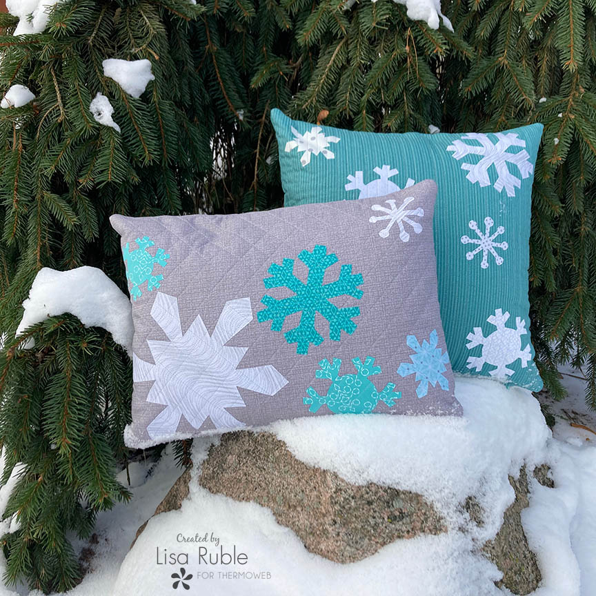 Festive Flurry Snowflake Winter Pillows with Fusible Fleece