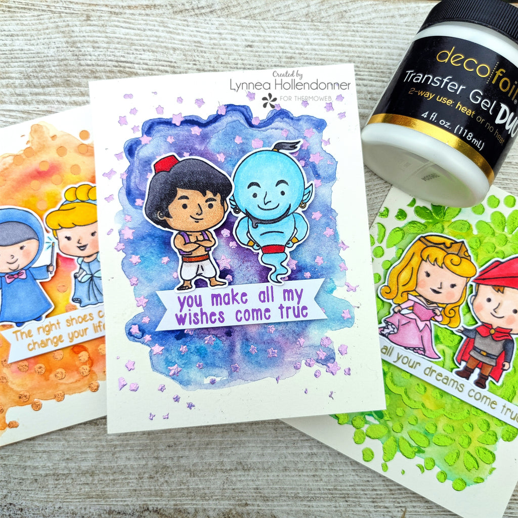 Fairy Tale Foil Cards with DUO and Watercolored Backgrounds