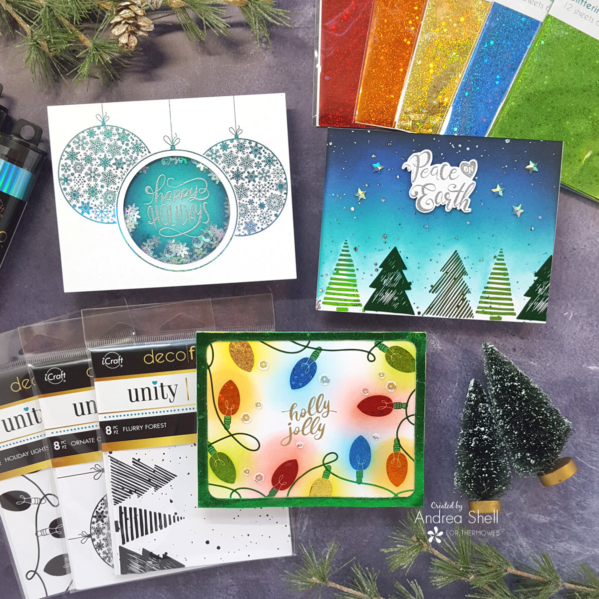 Unity Card Promotion Sparkly Holiday Cards with Unity Card Fronts – thermoweb.com